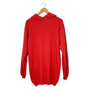Vintage Centro Maglia Wool Pullover Hooded Sweater Sz M Orange Made‎ in Italy